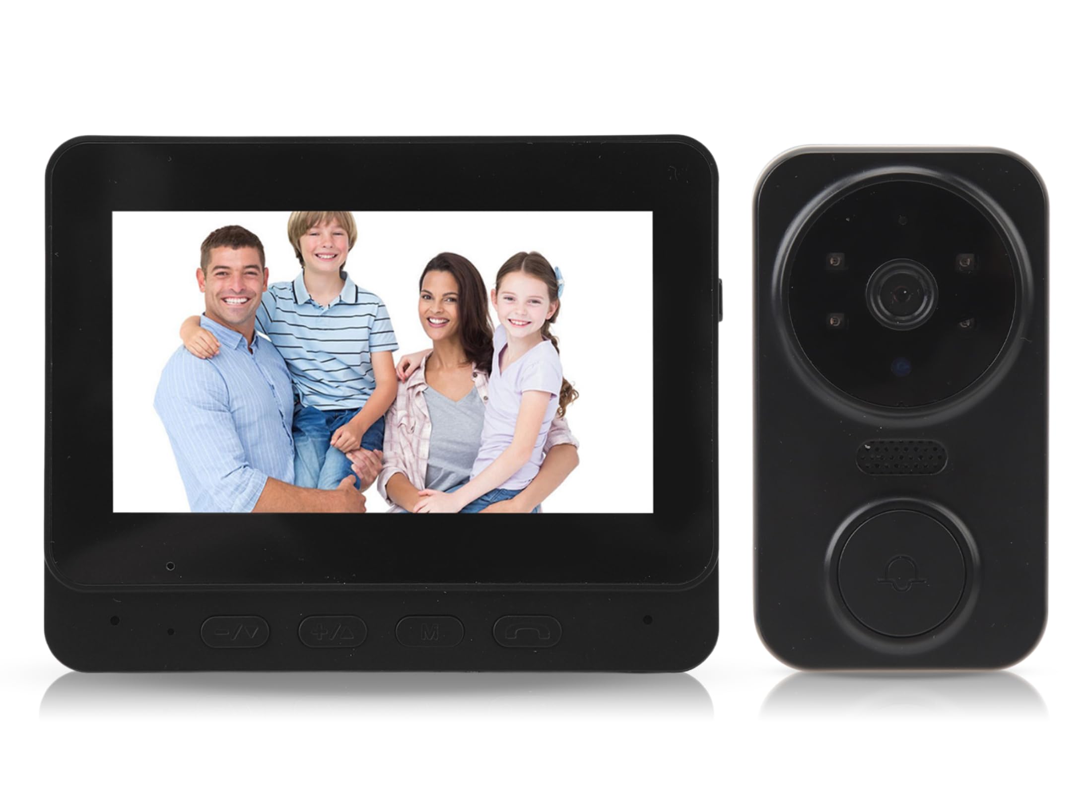 Draadloze deurbel Smart Video Ring Deurbel Camera Visuele Intercom Nachtzicht Tweeweg Intercom Video Deurtelefoon Video Deurtelefoongesprek voor het Thuisschoolkantoor (Size : V70MM4-1V1