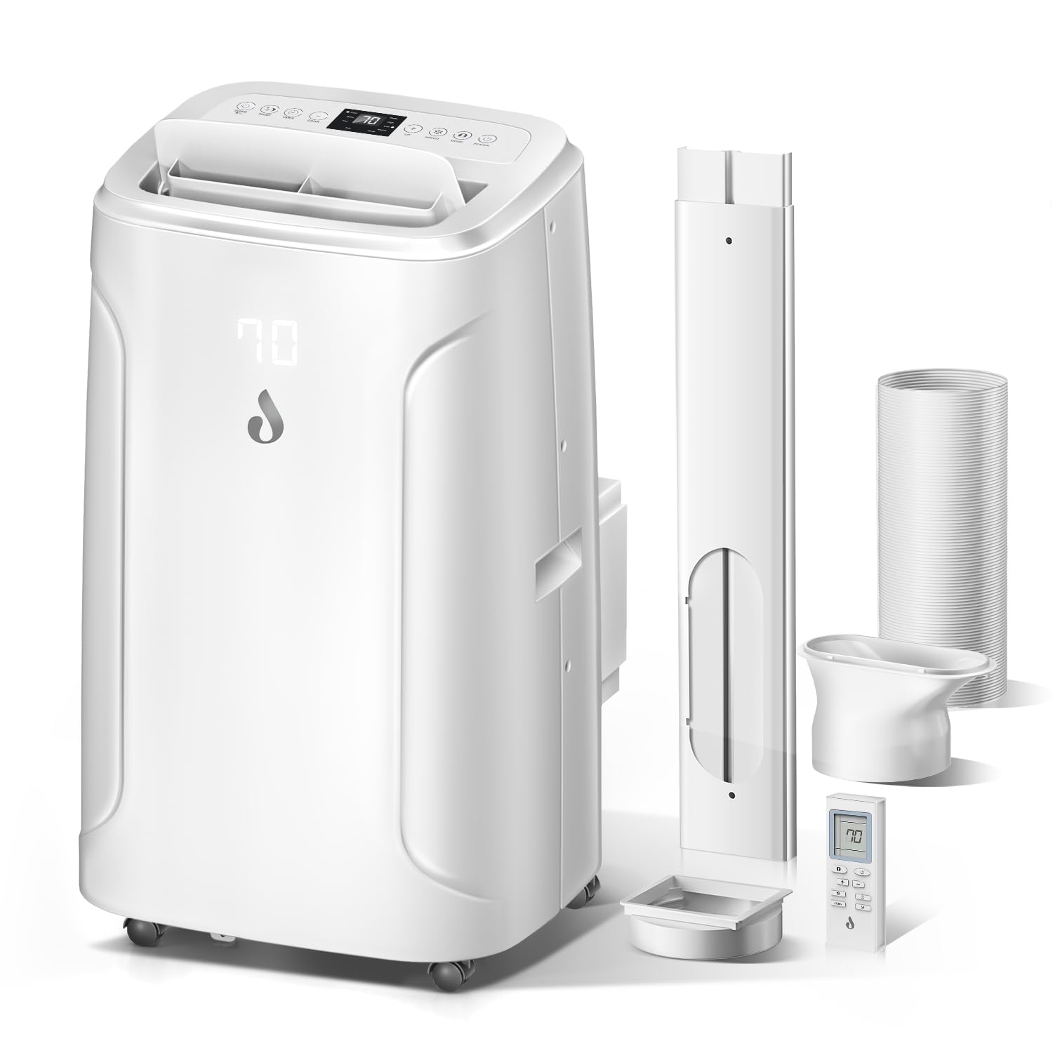 12,000 btu portable air conditioners cools up to 550 sq.ft 4-in-1 poratble ac units for room with cooling dehumidifier fan sleep mode 24h timer remote control and window installation kit included