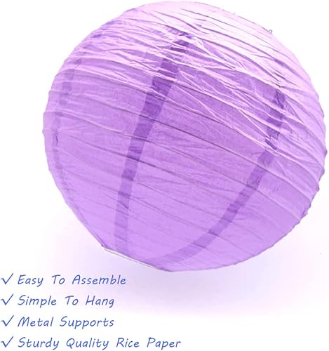 Miniatura 10 de Hocansen 3 faroles de papel chinos redondos decorativos para cumpleaños, Halloween, boda, baby shower, decoración del hogar, fiesta (12 pulgadas,