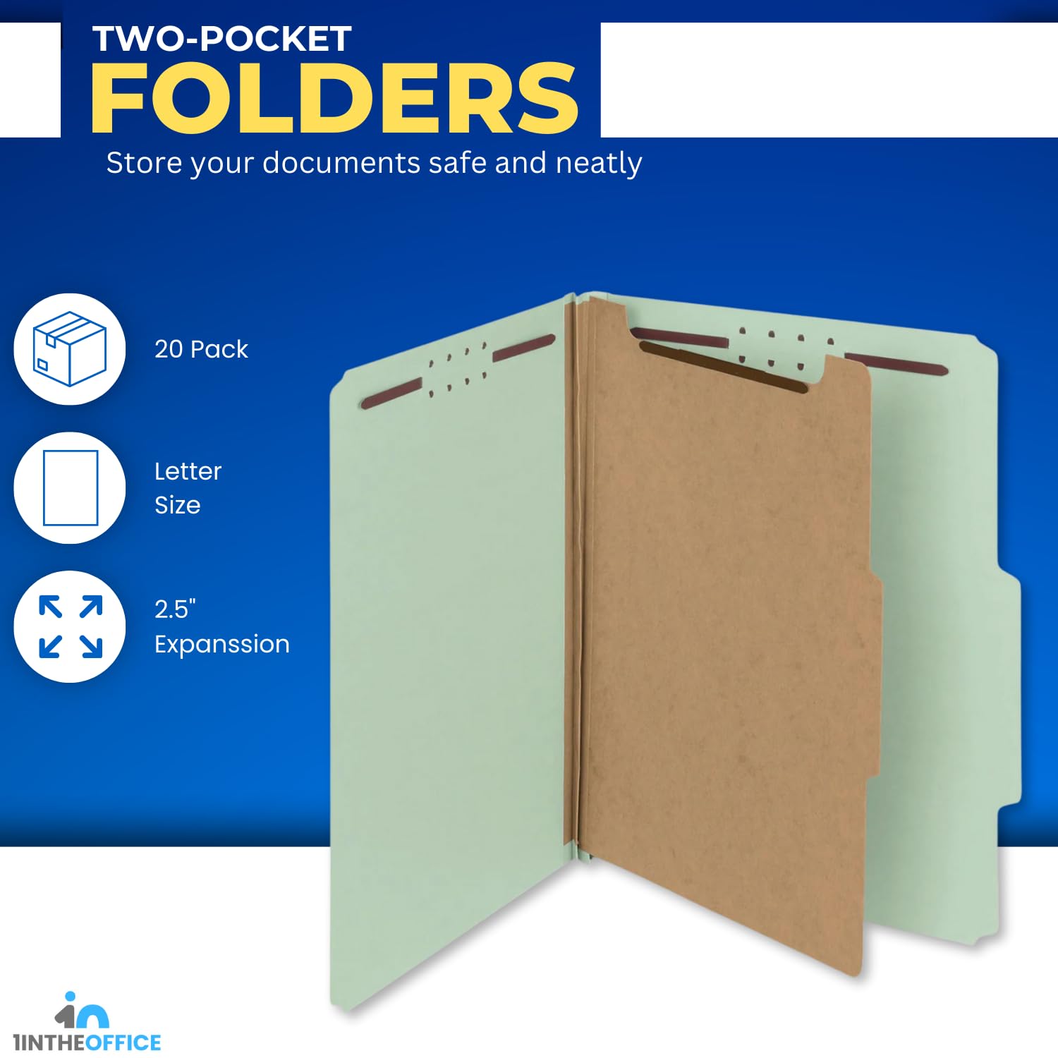 1InTheOffice Classification Folder 2 Dividers Letter