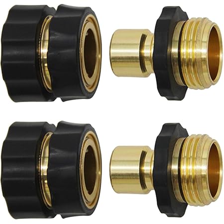 Twinkle Star 3/4 Inch Garden Hose Fitting Quick Connector Male and Female Set, 2 Set