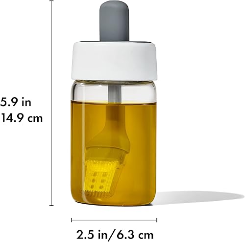 Miniatura 6 de OXO Good Grips Botella de aceite de vidrio y cepillo de silicona, 8 onzas