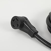 Vista 4 de Cable de extensión NEMA 14-30P macho a hembra 14-30R, resistente con mango de agarre de 30 amperios, 4 clavijas, 125/250 V, apto para carga de RV