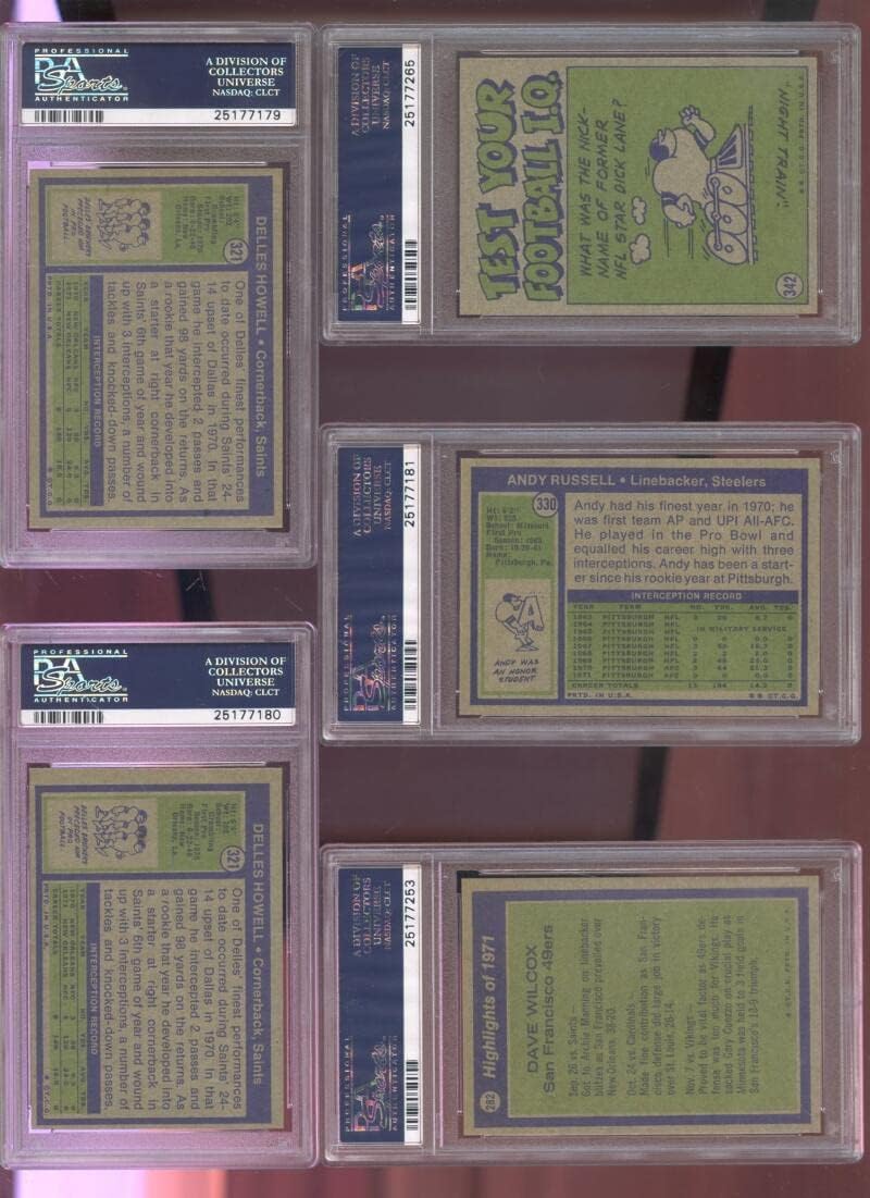 1972 Topps #321 Delles Howell PSA 9 Graded Football Card HIGH NUMBER NFL MINT New Orleans Saints