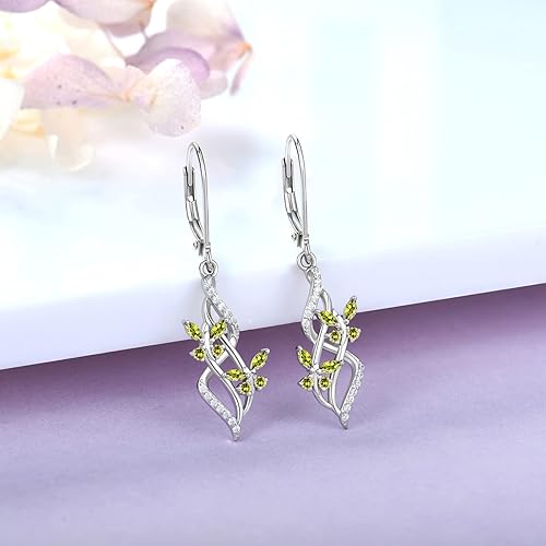 Miniatura 3 de JO WISDOM Aretes colgantes de mariposa infinito para mujer, plata de ley 925 con circonita cúbica 5A