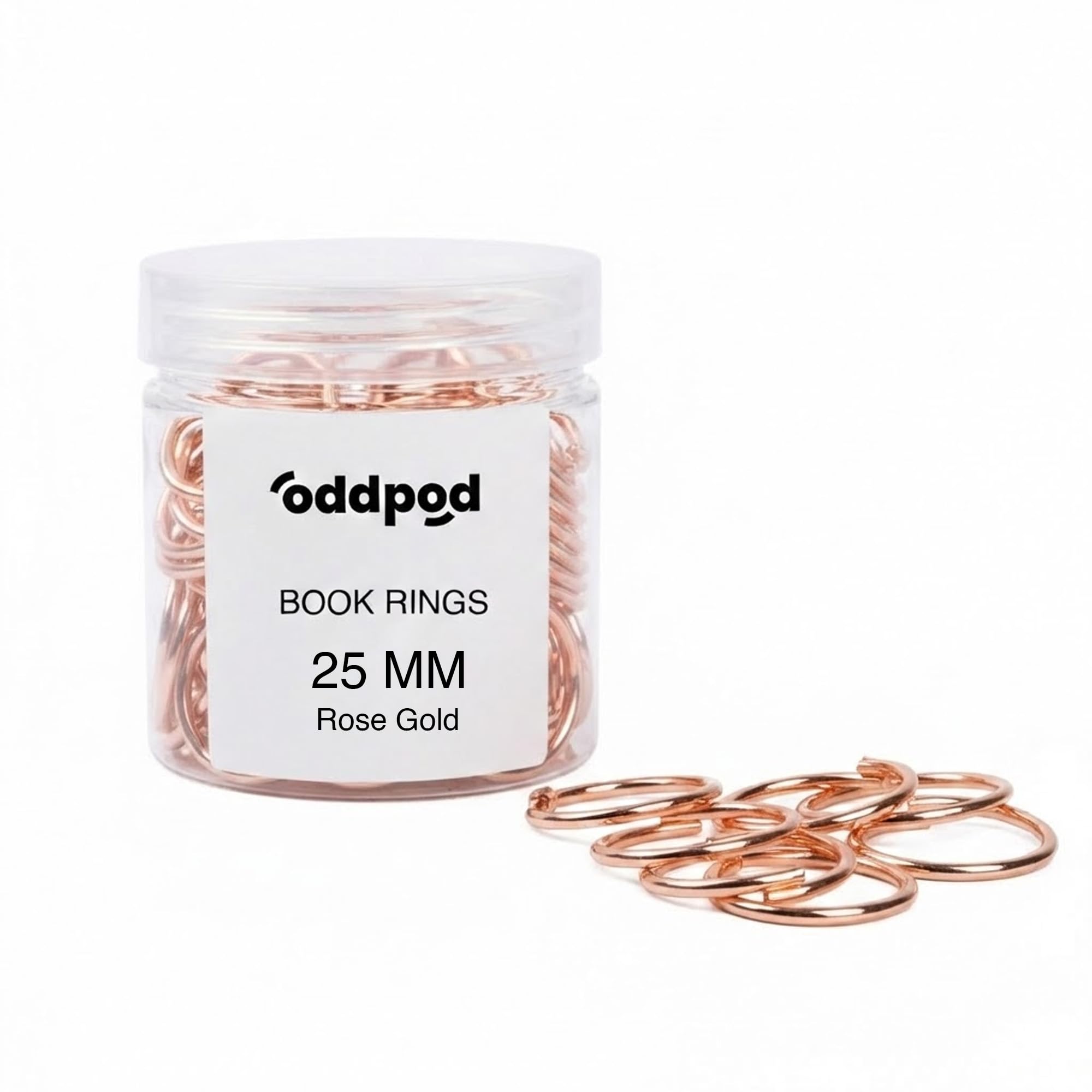 oddpod™ 10 Pcs Rose Gold 25MM Metal Iron Nickel Plated Binder Ring/Loose Leaf Book Rings for Scrapbooking/Art & Craft/DIY/Photo Album/Flash Cards & Key Chains (2.5 CMS) - Pack of 10-image-4