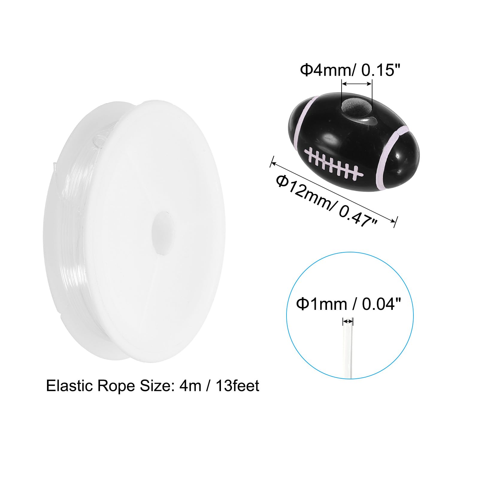 PATIKIL 12mm Acrylic Rugby Beads Bulk - Image 2