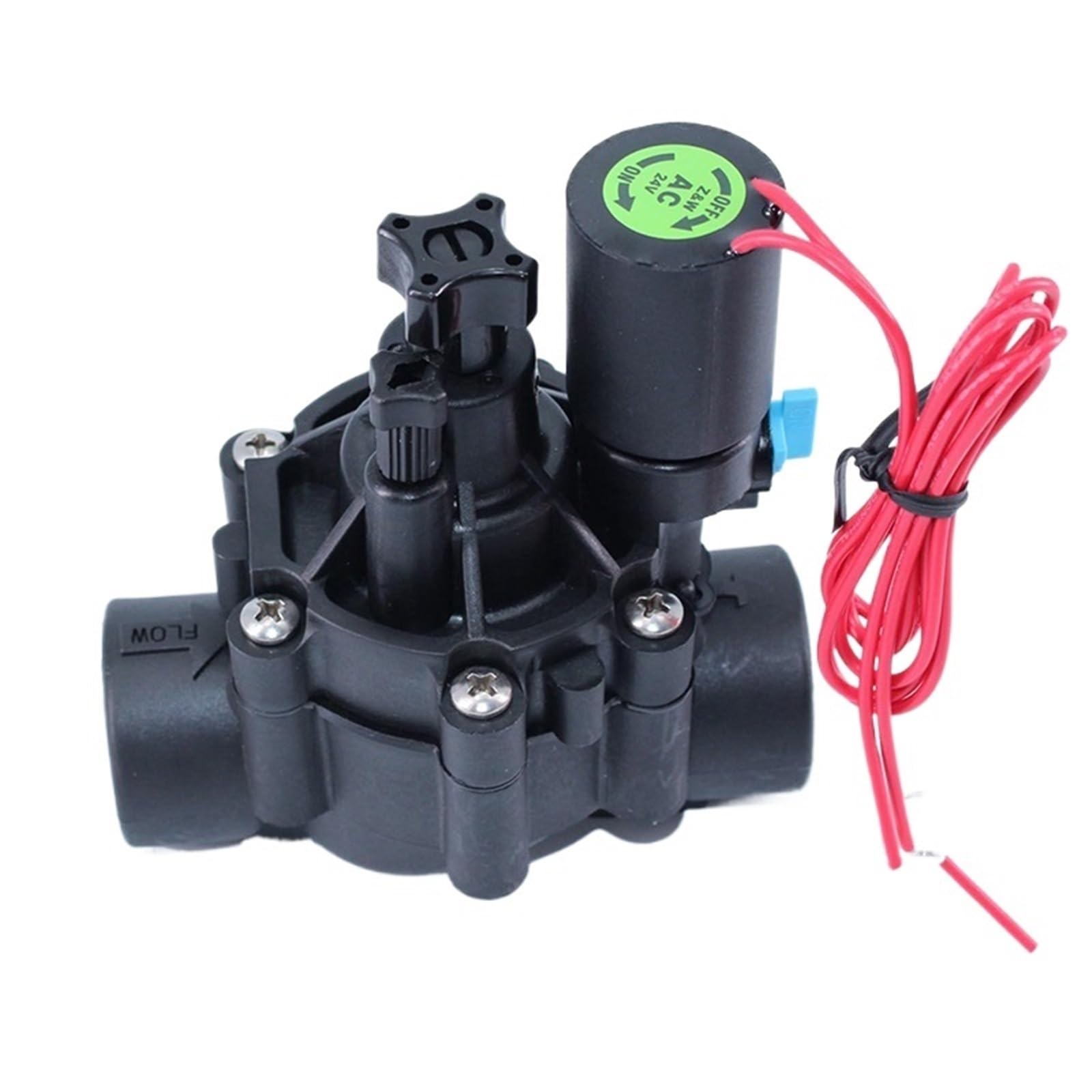 1 elettrovalvola a solenoide per irrigazione dell'acqua da 1,9 cm e 2,5 cm, con regolazione del flusso, 220 V CA, 24 V CC, 24 V CA, chiusura per irrigazione agricola (2,5 cm, CC LAT9-20 V, normalmente