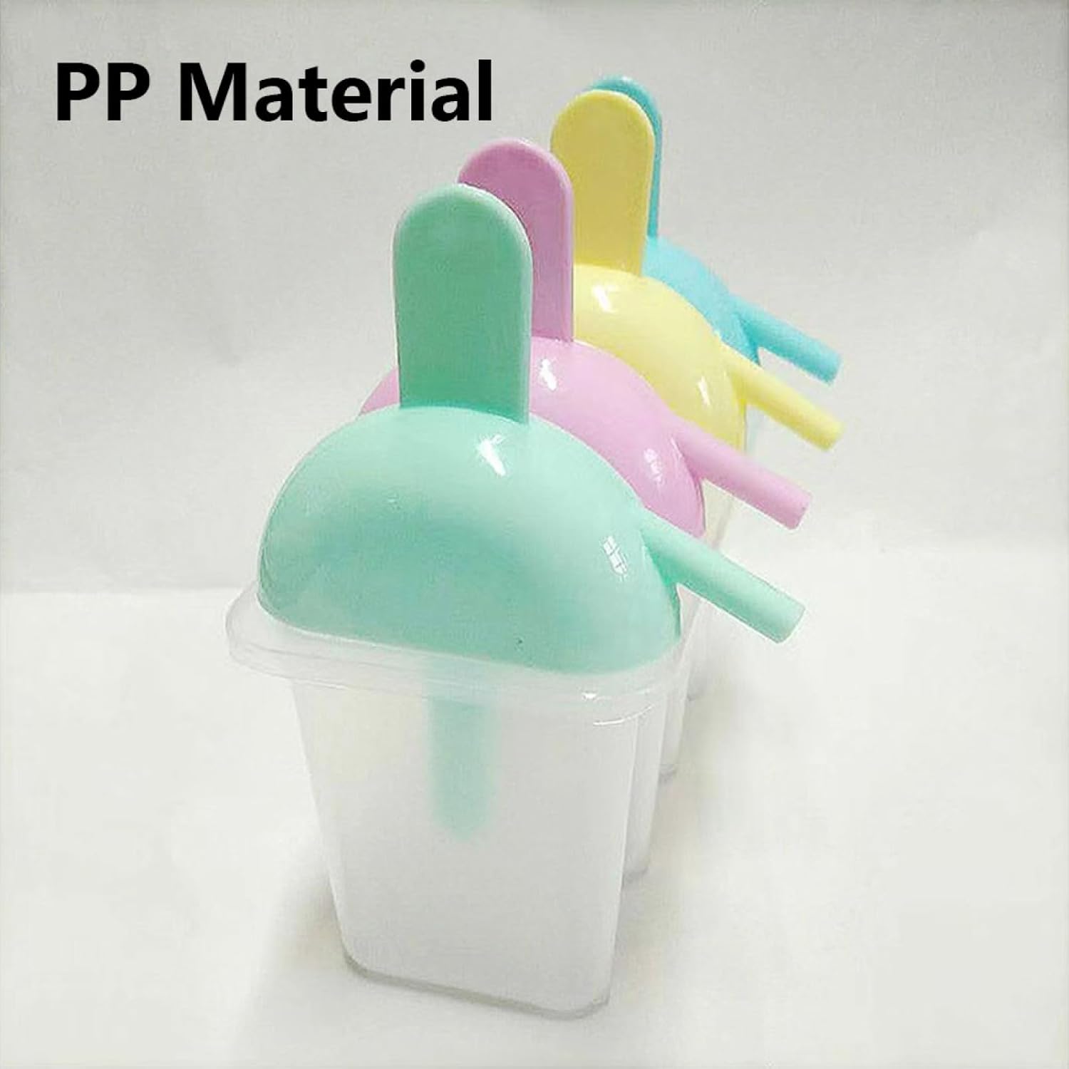 4 Sets 4 Cavity Popsicles Molds with Straw Design, Reusable Homemade Ice Pop Mold, Easy Release Ice Cream Mold