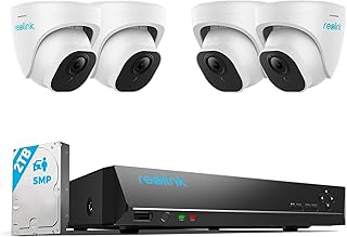 REOLINK Smart 5MP 8CH Home Security Camera System, 4pcs Wired 5MP PoE IP Cameras Outdoor with Person Vehicle Detection, 4K 8CH NVR with 2TB HDD for 24-7 Recording, RLK8-520D4-5MP