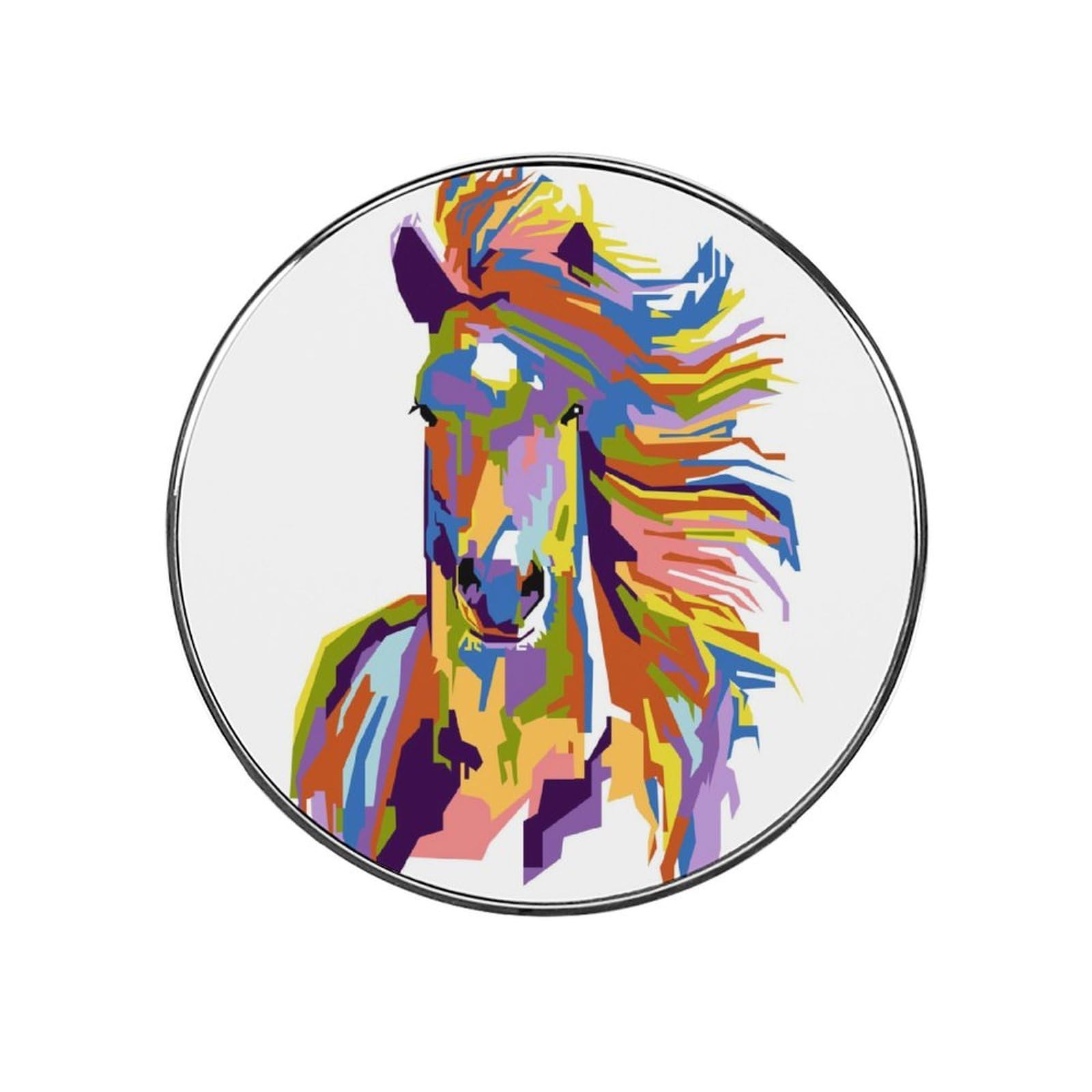 Watercolor Horse Alloy Fridge Magnet For Office Cabinet Refrigerator Whiteboard Photo