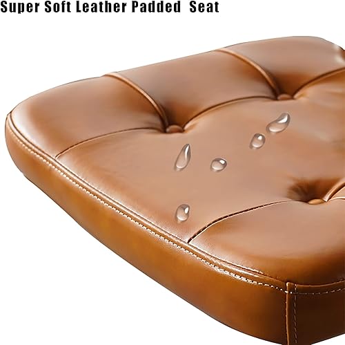 Miniatura 4 de QQXX Juego de 2 sillas de comedor de ratán modernas de mediados de siglo con respaldo de bastón, cómoda silla de escritorio tapizada de cuero con