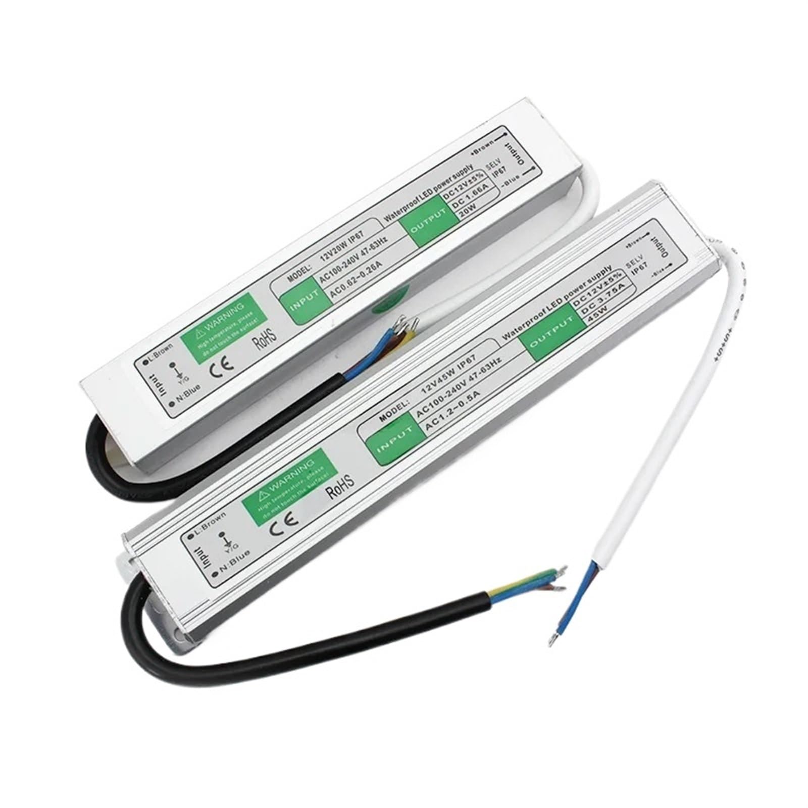 ZUOAHBDT LED Driver DC12V 24V IP67 Outdoor Light Power Supply 10-150W Multiple Sizes(24V 15W)