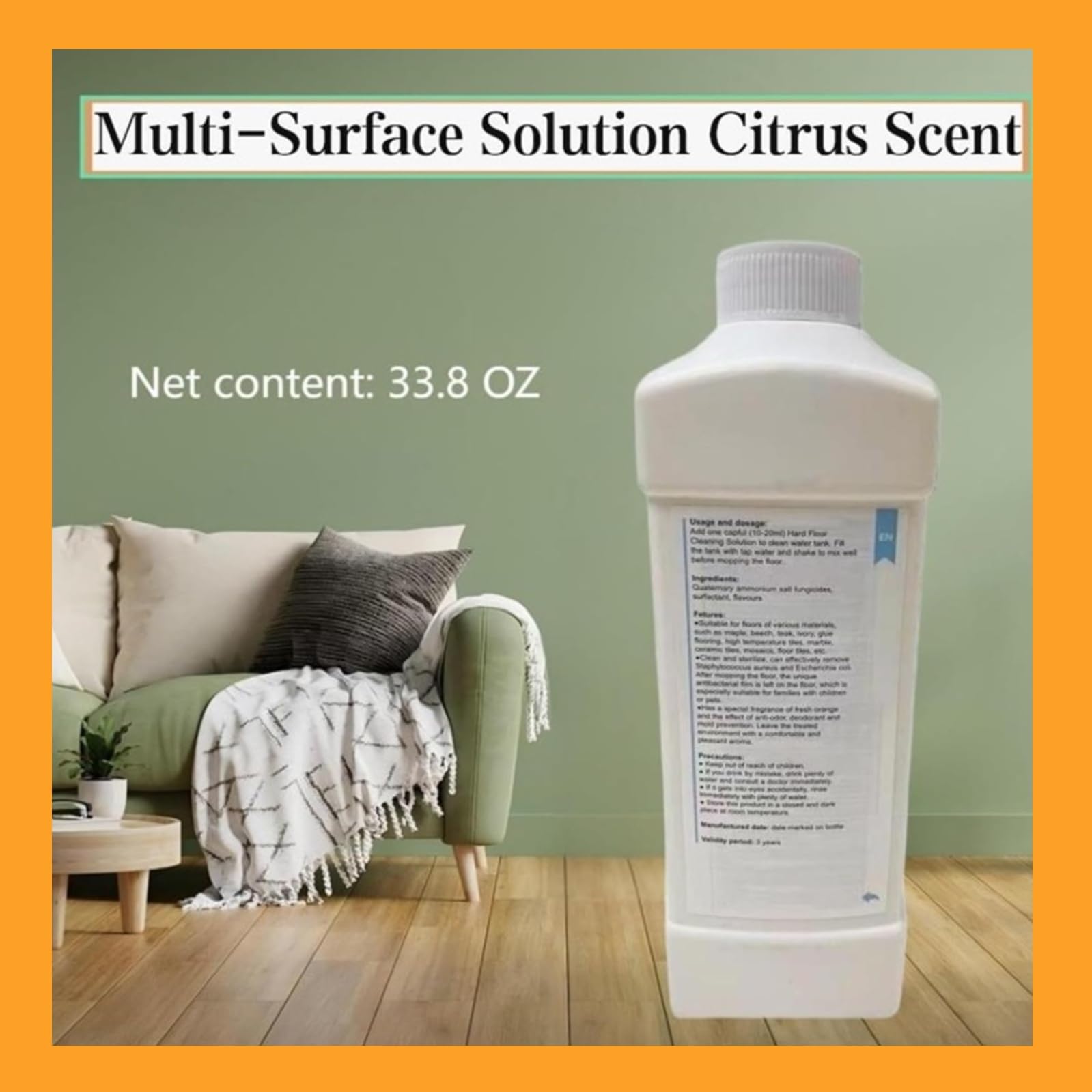 Fluido detergente for pavimenti da 1 litro, profumo di agrumi (33,8 OZ) | For pavimenti in legno, piastrelle, marmo, pavimenti in laminato. Aspirapolvere