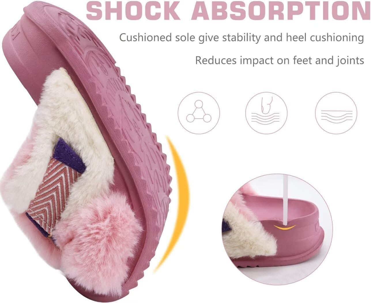 KuaiLu Women's Fuzzy Cross Band Platform Slippers Furry Faux Fur Comfortable Arch Support Open Toe Slides for Indoor Outdoor - Image 6