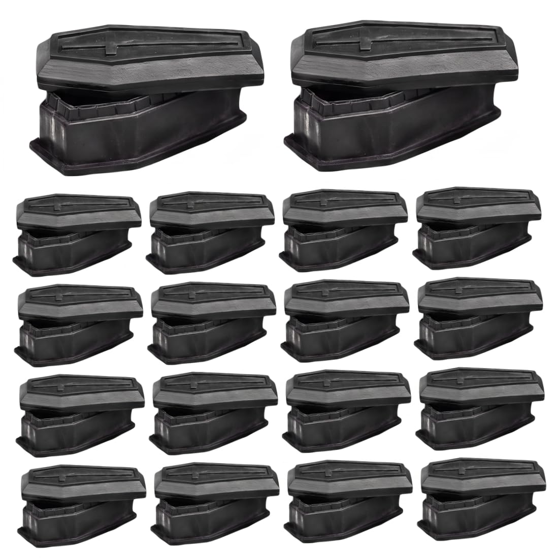 Latemeia 18pcs Openable Black Mini Coffin Candy Boxes