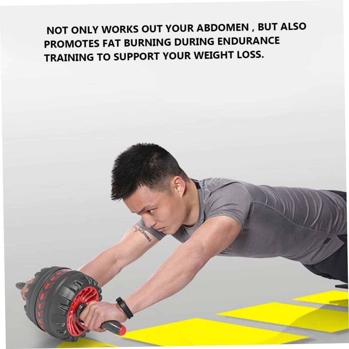 Automatic Rebound Ab Wheel Roller with Knee Pad, Double Wheel Abdominal Exercise Fitness Equipment for Indoor Core Training and Ab Workout