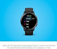 Vista 5 de Garmin Vívoactive 5, reloj inteligente GPS para salud y fitness, pantalla AMOLED, hasta 11 días de batería, bisel de aluminio color pizarra