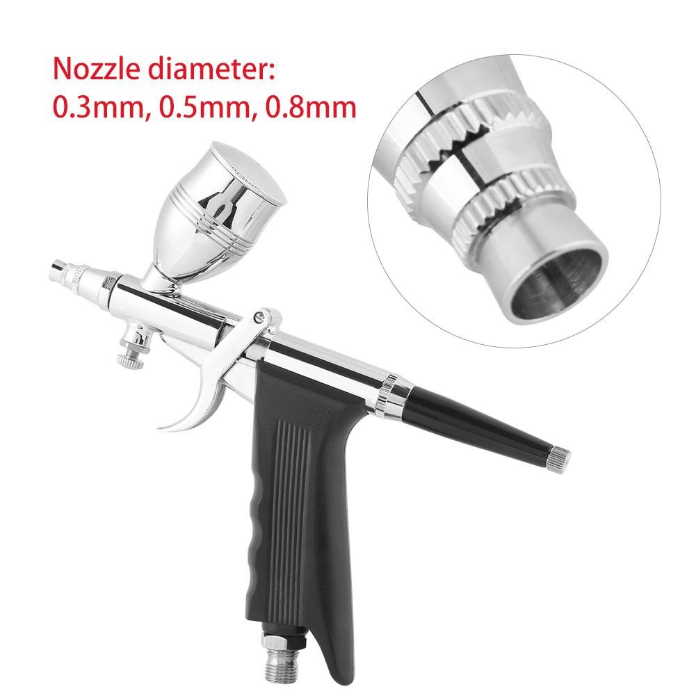 Dioche Juego de aerógrafo, aerógrafo de diseño dividido con adaptador de 0,3 mm, 0,5 mm, 0,8 mm, adecuado para modelos de color, ropa de cuero, pintura de coche