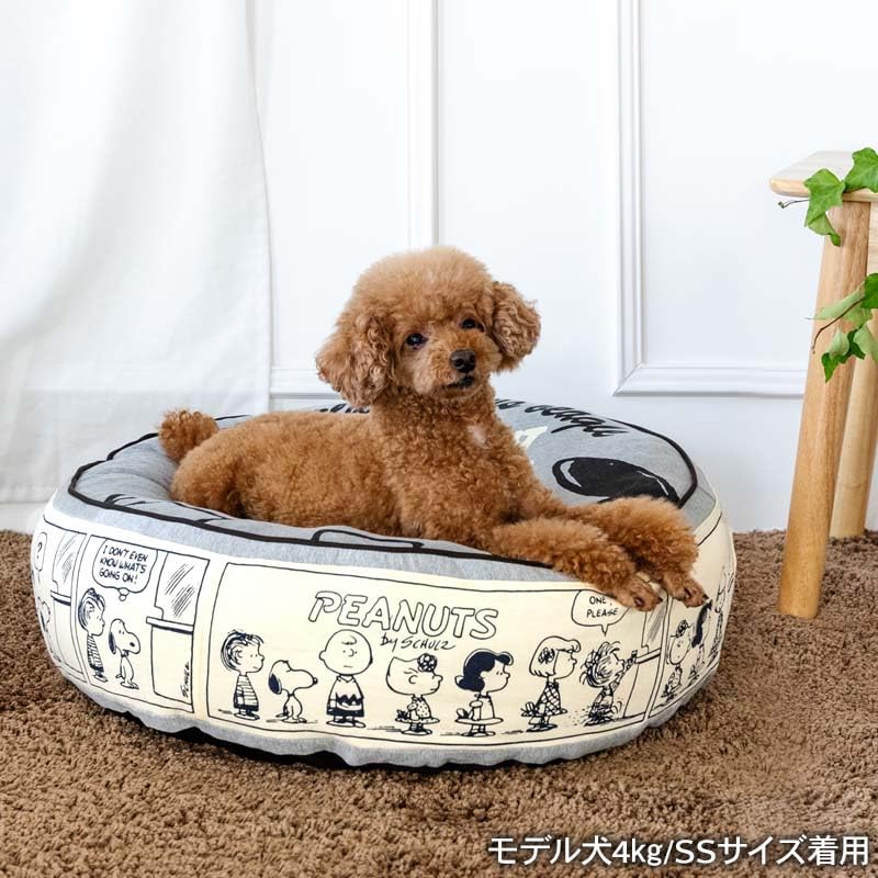 Amazon | ペットパラダイス スヌーピー ハッピーダンス クッション 丸
