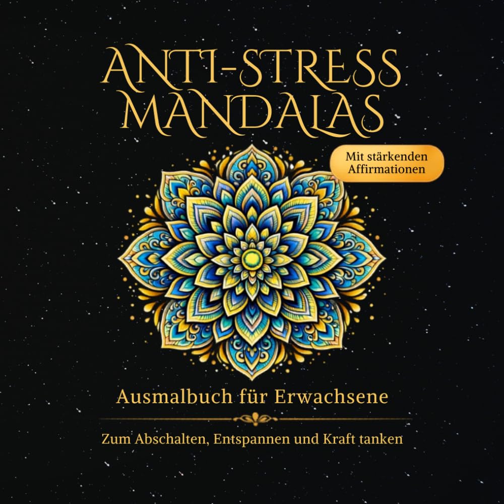 Anti-Stress Mandalas: Ausmalbuch für Erwachsene: 60 kreative Mandalas zum Abschalten, Entspannen und Kraft tanken: mit stärkenden Affirmationen