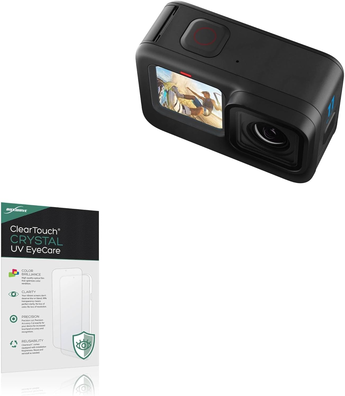 BoxWave Screen Protector Compatible With GoPro Hero 11 CHDHX-111-CN (1.9 in) - ClearTouch Crystal Anti-UV EyeCare (2-Pack), Filters out Harmful Blue Light Reduce Fatigue
