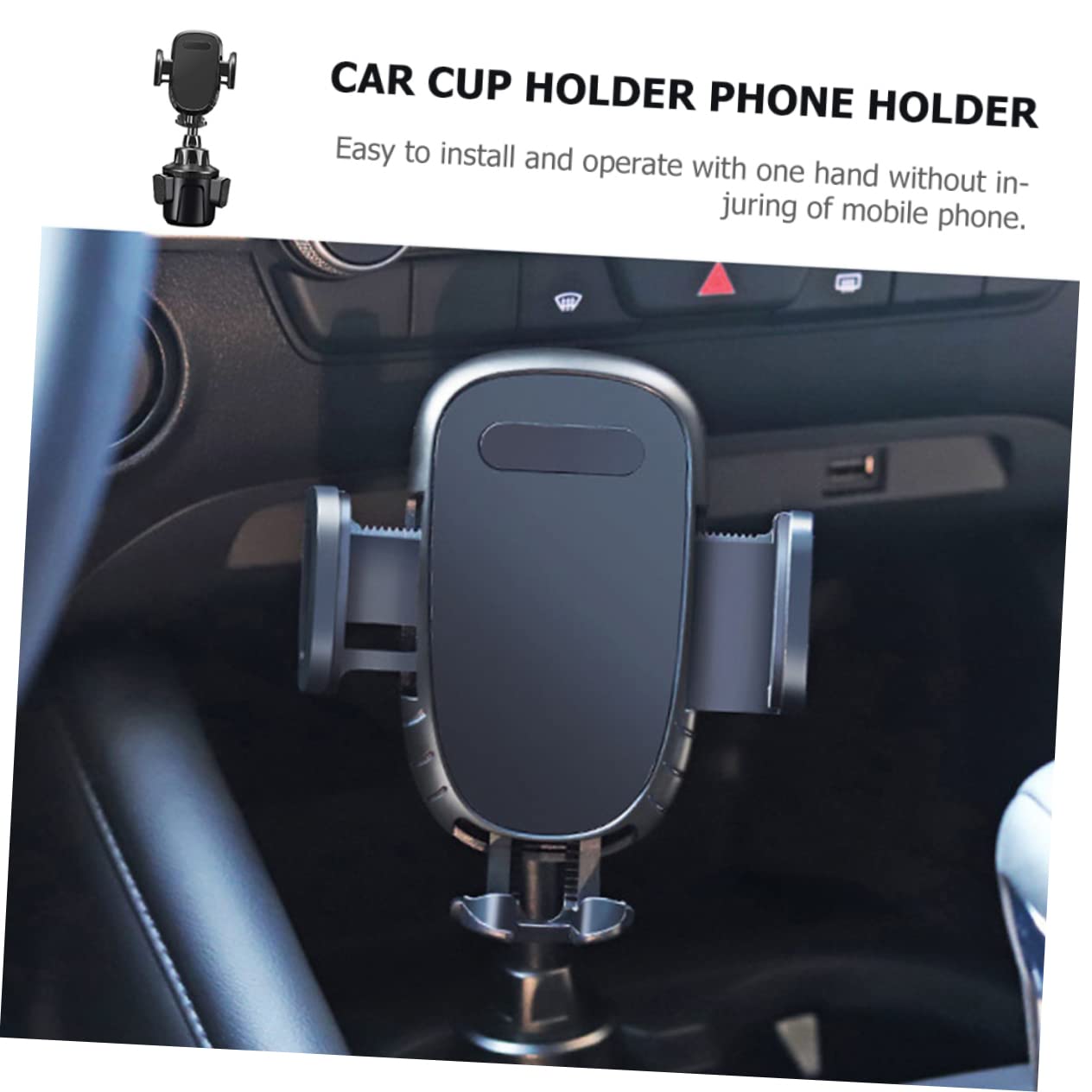 Soporte Negro Portavasos de Teléfono para Ajustable en ABS Coche