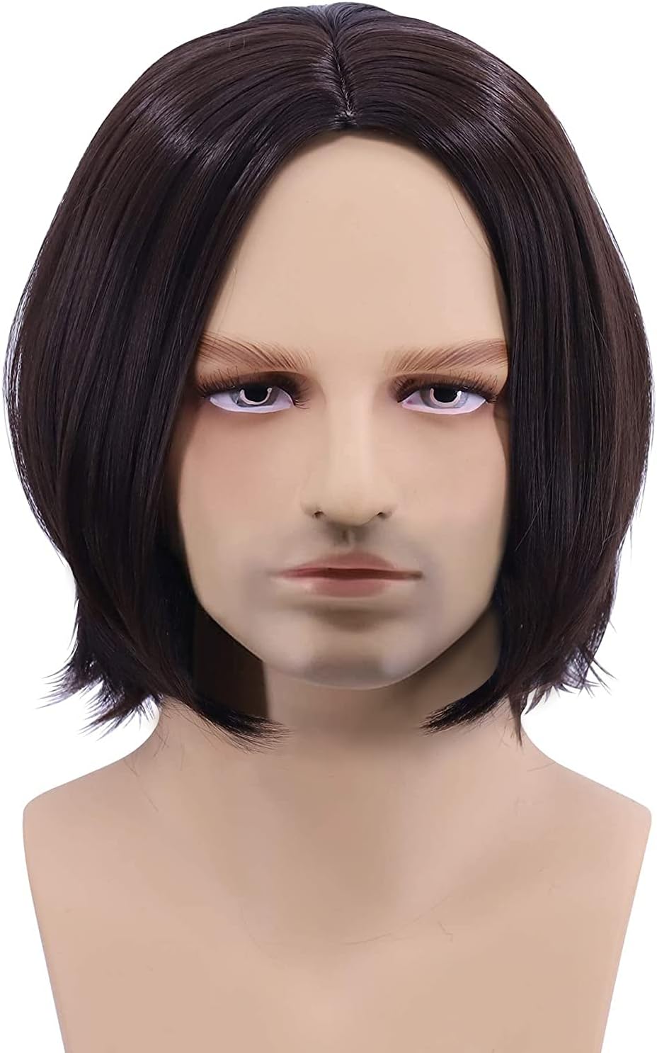 CfalaicosMens Middle Part Brown Costume Wig
