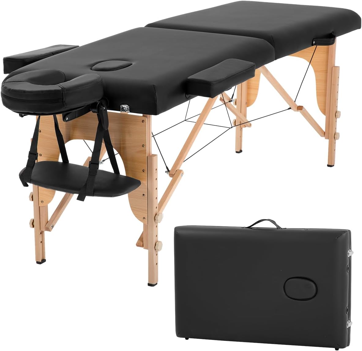 BestMassage Massage Bed Portable Massage Table 23 in Wide Lash Bed Height Adjustable 2 Folding with Non-Woven Bag for Spa Footmassage Facial CareSpa Tattoo