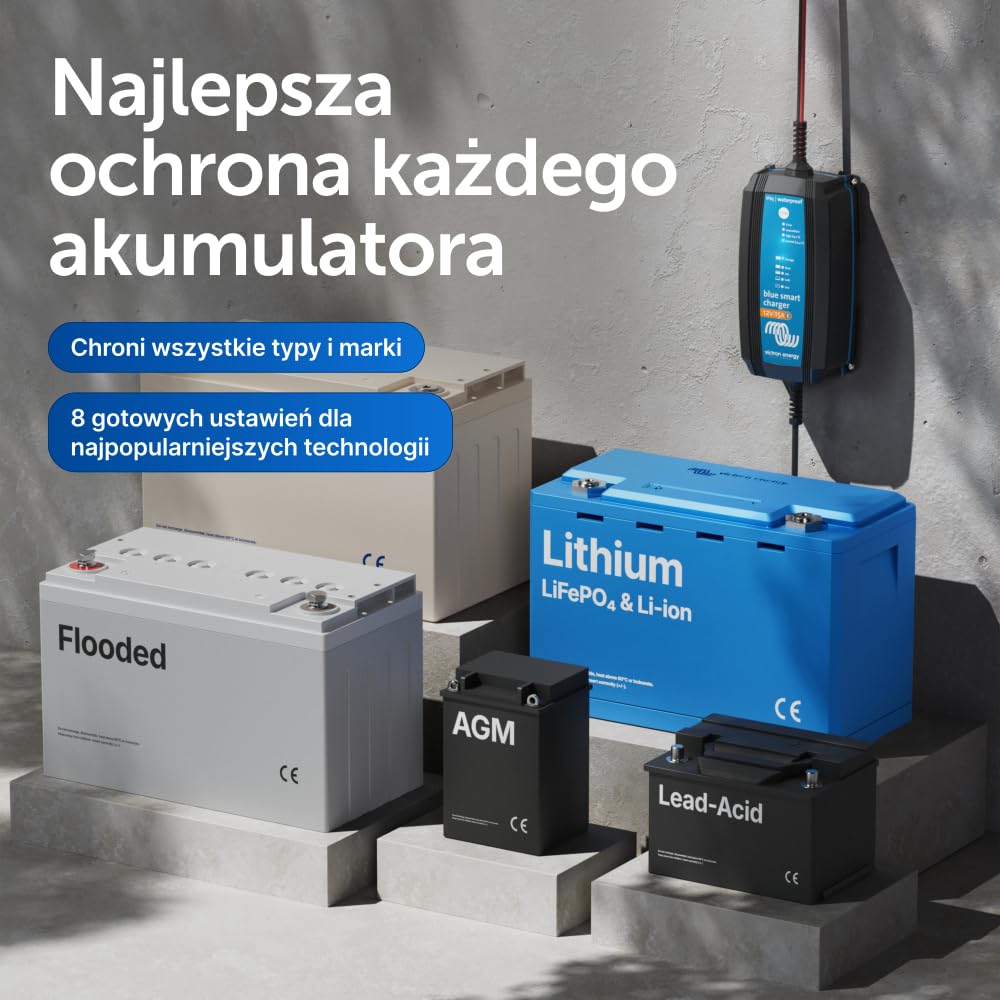 Victron Energy Blue Smart IP65 12-Volt 15 amp 230V, Ładowarka do Akumulatorów, Bluetooth (CEE 7/17)