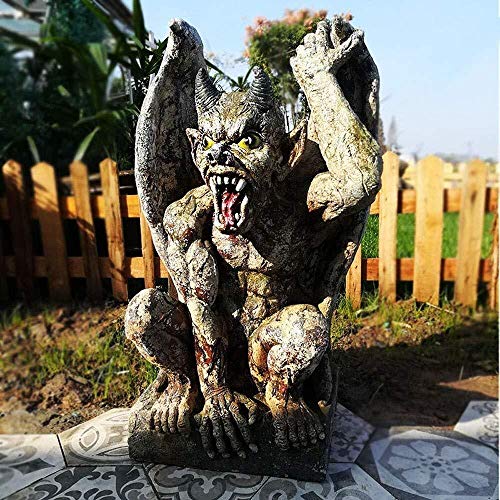 JXZIARON Ornaments Sculpture,Garden Ornaments Creative Vintage Devil Statue Halloween Waterproof Resin Garden for Yard Landscape Lawn Decoration Crafts Gift - 50 * 50 * 70cm