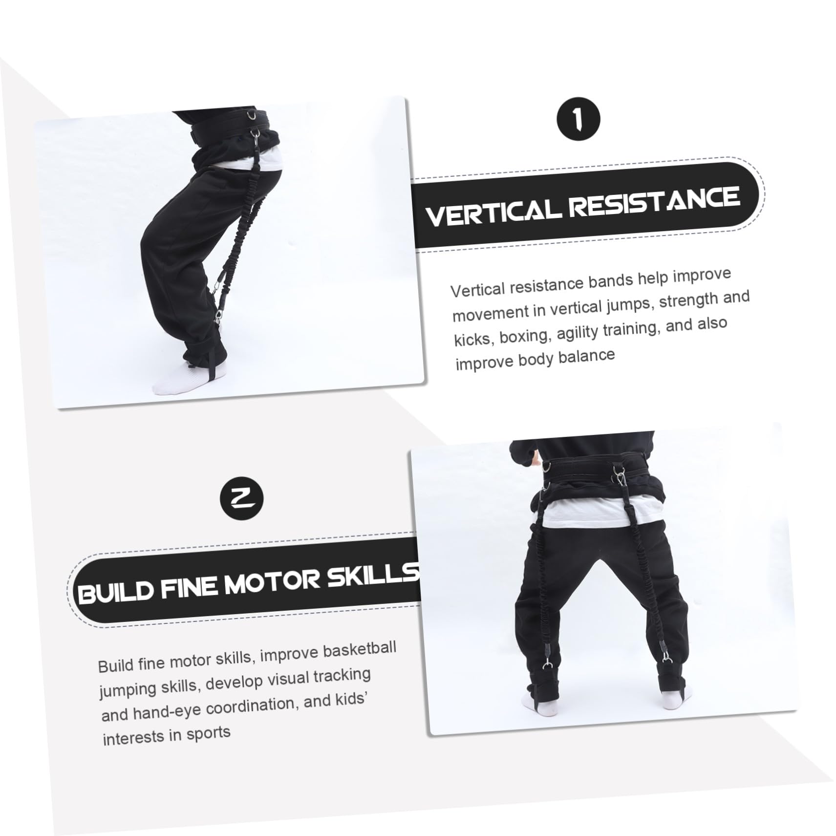ABOOFAN Allenatore Basket con Cinghie Elastiche per Salto e Potenziamento Gambe Strumento Pratico per Esercizi di Agilità e Condizionamento Adatto Tutti Atleti