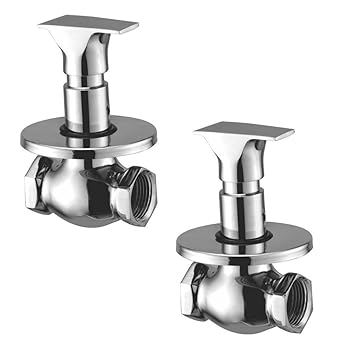 Oleanna Oglfc_set2 Global Brass Flush Cock With Wall Flange (Silver, Chrome Finish, Pack of 2)