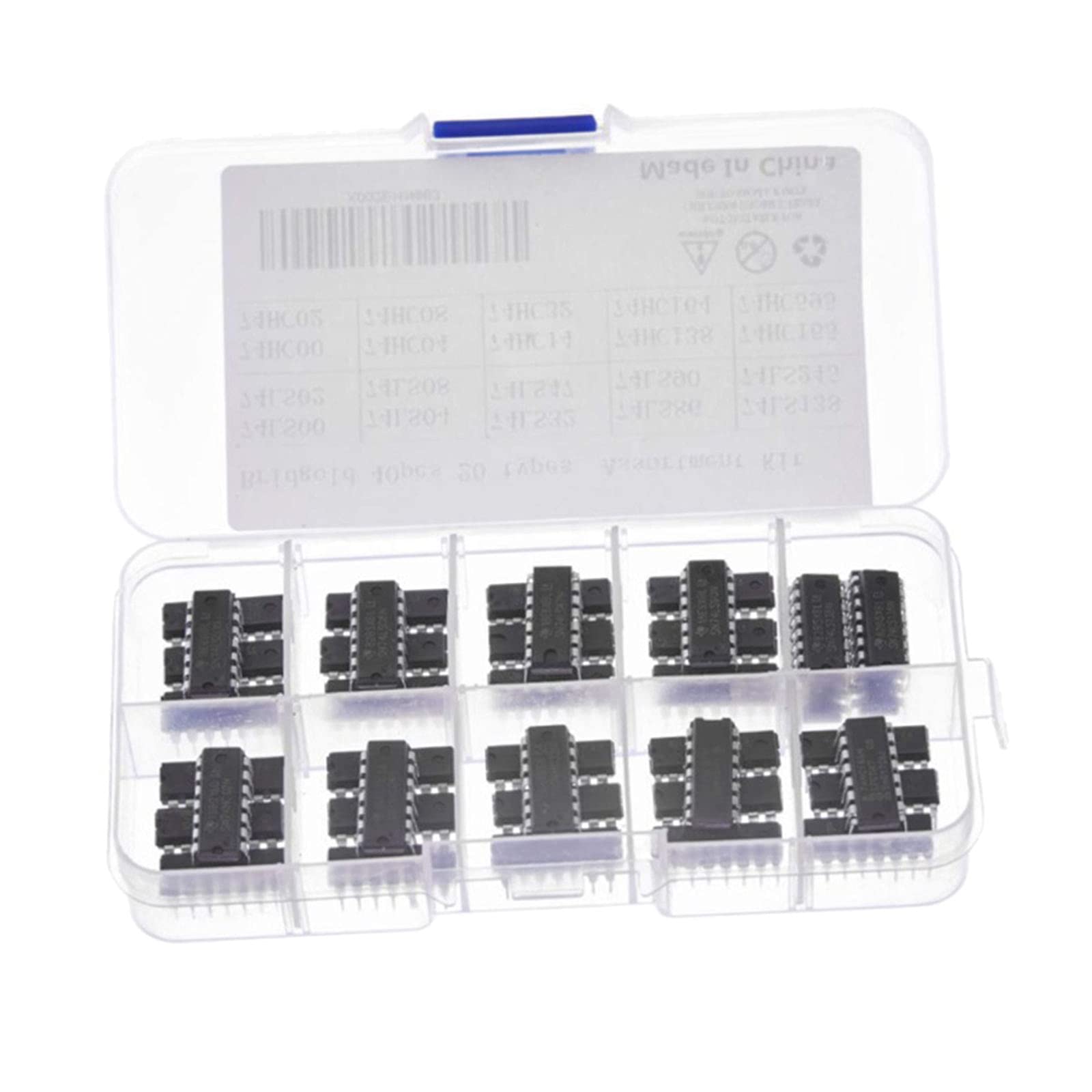 Logic IC Kit 74LSXX Series 74HCXX Series 40-Piece Set with Storage Box for Electronics Projects, Industrial Control, Student Experiments