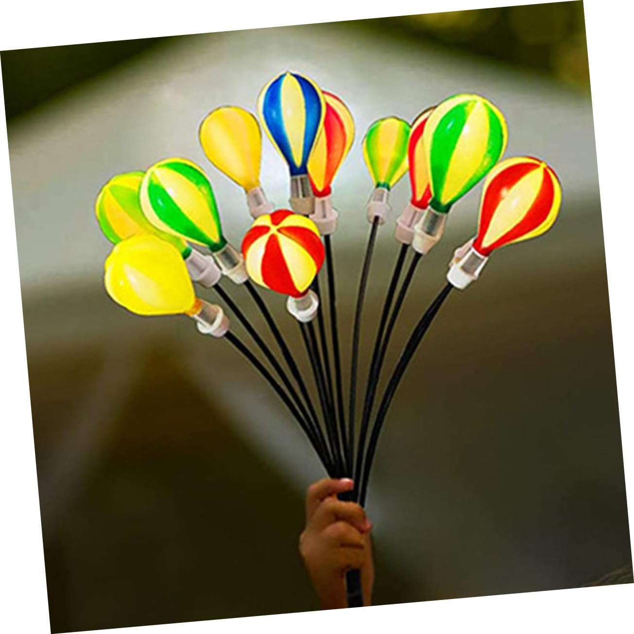 VANZACK Solar-Powered Garden Lights 2 Pack Air Balloon Shape Decorative Stake Lights Led for Outdoor Yard Decorations Automatic Night Lighting Energy-Saving