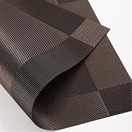 Fontic 30x45cm Set of 6 Washable Place Table PVC Placemats Non-Slip and Environmental Protection Dining Mats (Coffee)