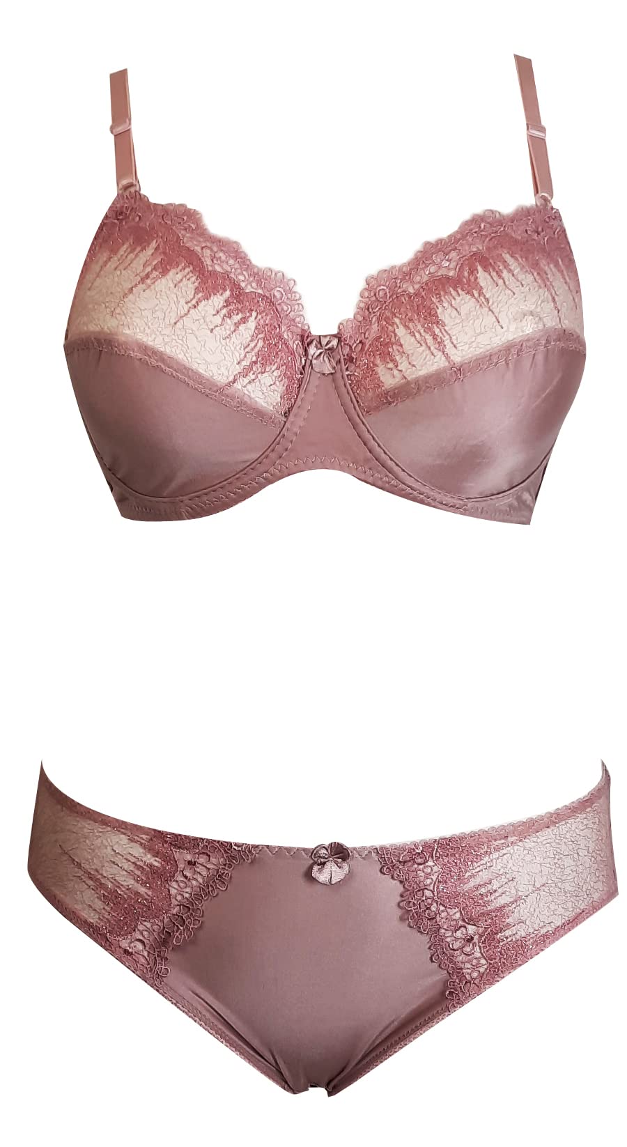 Ensemble Lingerie Soutien-gorge 115E & Culotte Rose Brillant - Grande Taille - Neuf Avec étiquettes