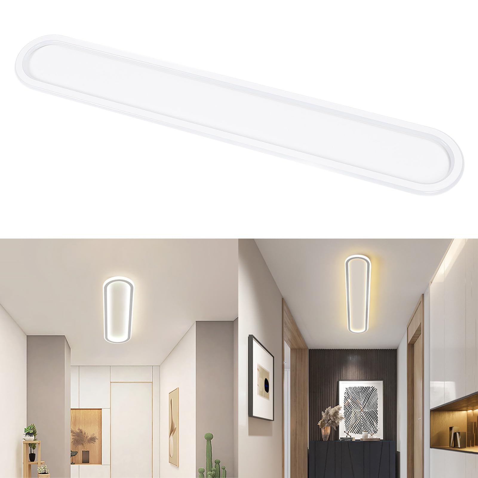 Nowoczesna Sufitowa LED, Liniowa Oprawa Sufitowa z możliwością Przyciemniania, z Pilotem i funkcją Zapamiętywania Temperatury Barwowej w Aplikacji 3, do Sypialni, Kuchni,