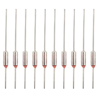 10-Pack 250V 10A Thermal Fuse, 110C Cut-Off Temperature, Circuit Protection for Electrical Appliances