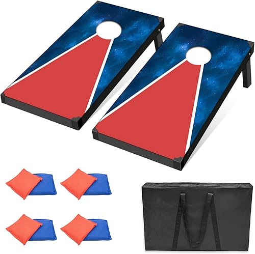 Juego de Cornhole para exteriores Juego de cornhole de 3 x 2 pies con bolsas, juego de agujero de maíz con 2 tablas de cornhole, 8 bolsas de