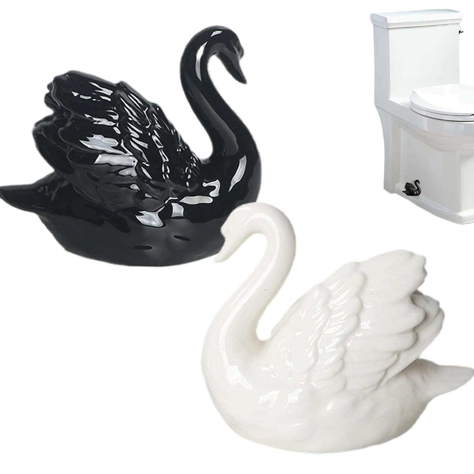 Toilet Bolt Covers, Ceramic Toilet Bolt Caps, Decorative Toilet Bolts Caps, Toilet Swans Ceramic Bolts Covers, Toilet Screw Cover Caps, Fits Most Standard Toilets (Mix)