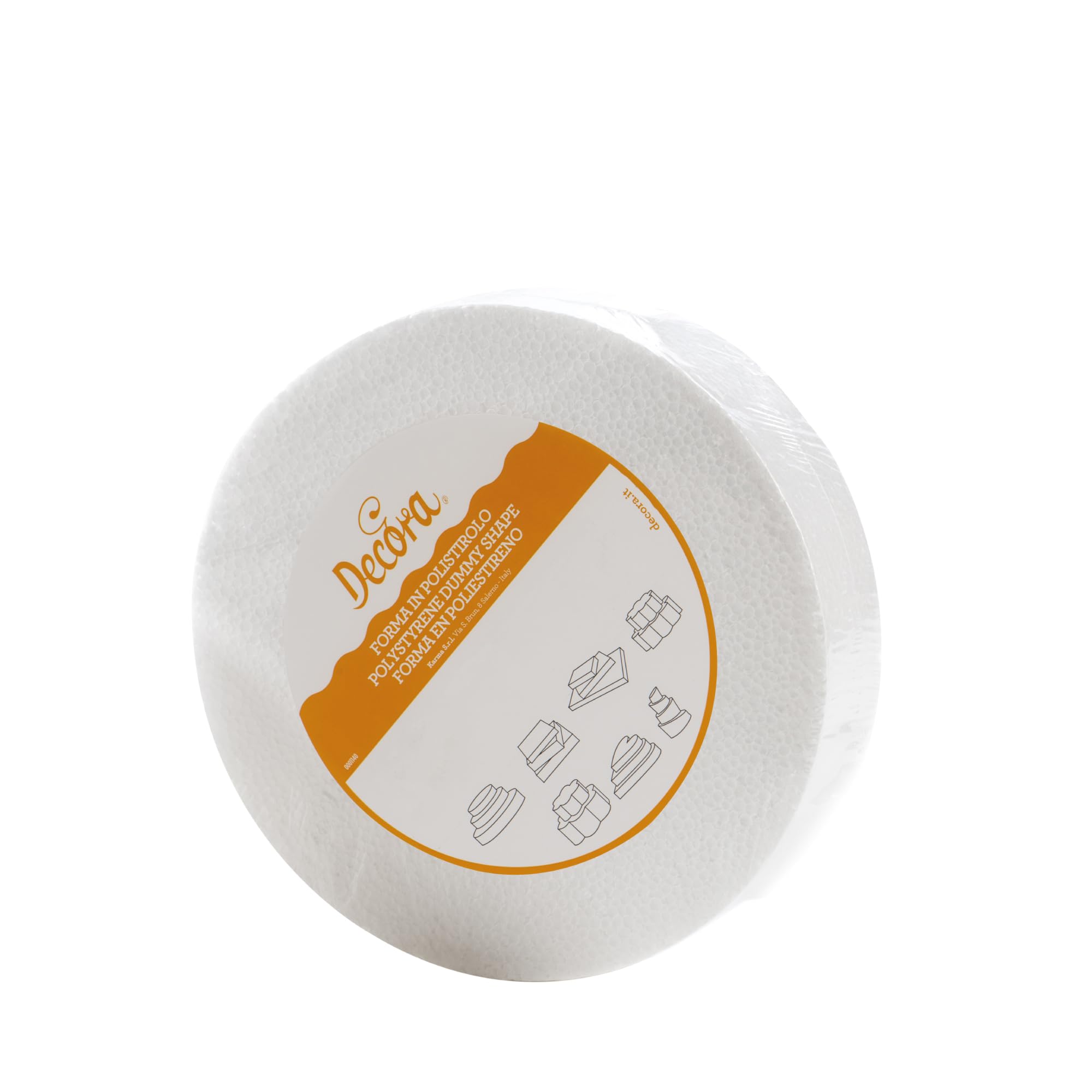 Decora 0173901 Basi tonde in polistirolo ideali per esercitazioni e per realizzare torte a piani dall'aspetto perfetto, Dim. Ø 30 X H 5 CM