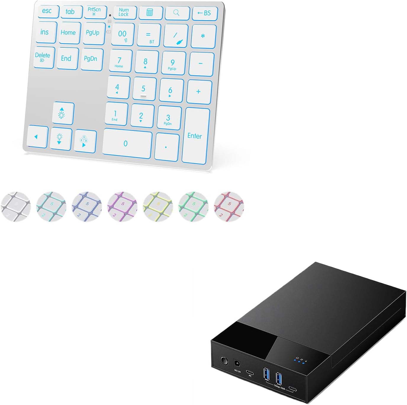 Tri-Mode Aluminum Numpad & External Hard Drive Enclosure