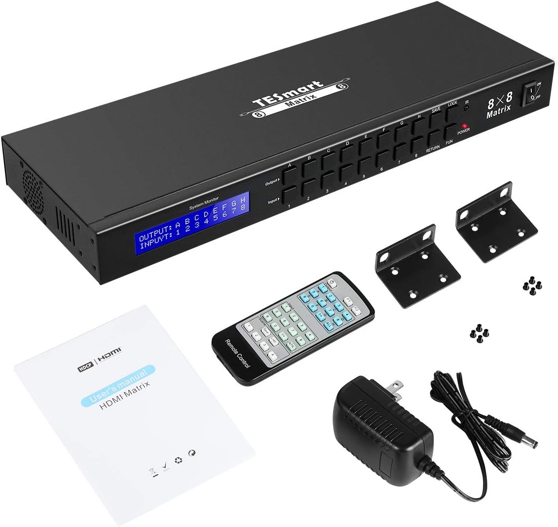 Limited TESmart Rack Mount Ultra HD 4K HDMI 8X8 Matrix Switcher Supports 4Kx2K@30HZ,1080P@60Hz,3D&Deep Color,LAN Port Control,HDMI 1.4 Best TESmart Rack Mount Ultra HD 4K HDMI 8X8 Matrix Switcher Supports 4Kx2K@30HZ,1080P@60Hz,3D&Deep Color,LAN Port Control,HDMI 1.4