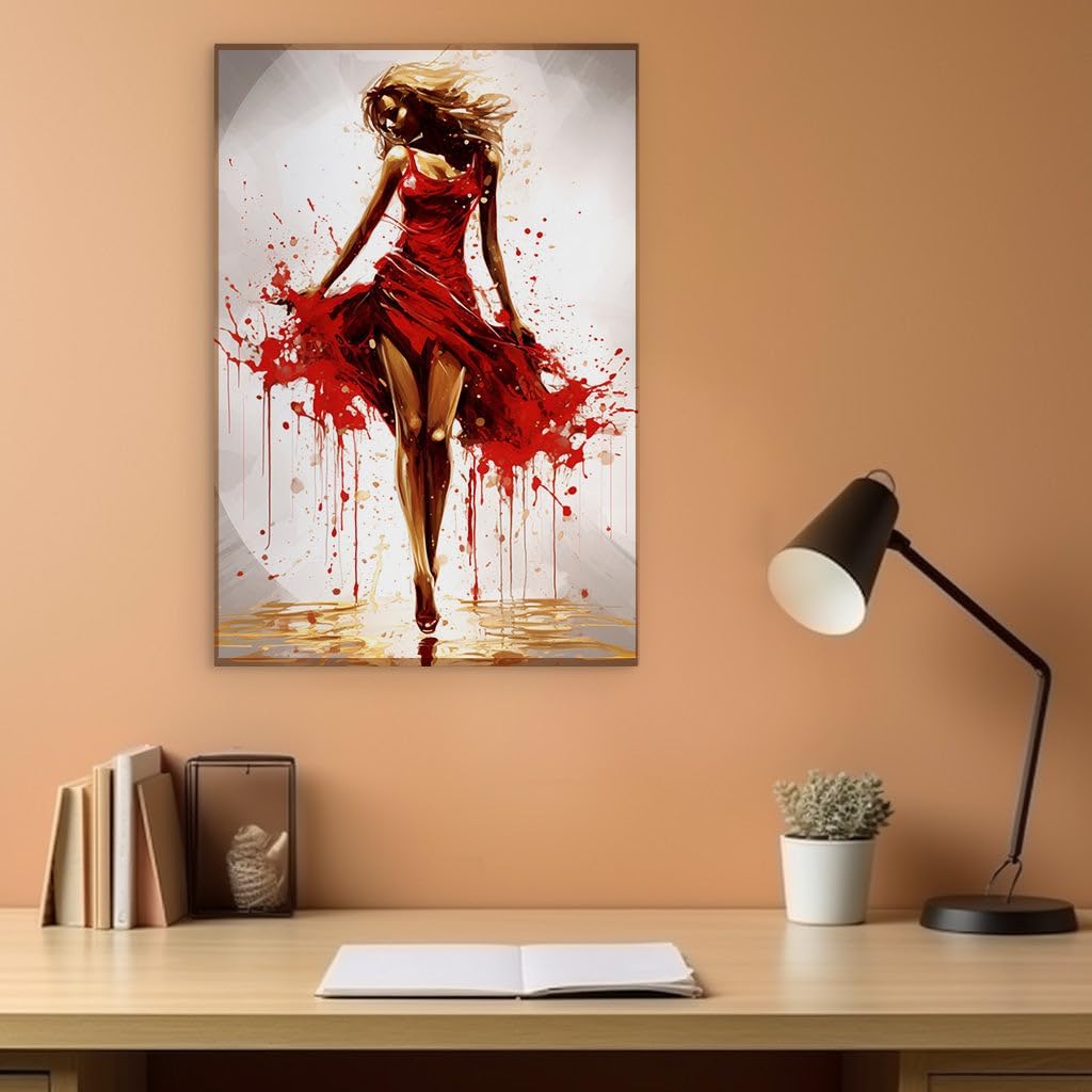 Canvas for Living room. Dancing in Color: The Elegance of Movement Captured in Abstract Art, 27 x 18 inch Canvas Wall Art - Ready to Hang - 69x46 cm (27x18 inch)