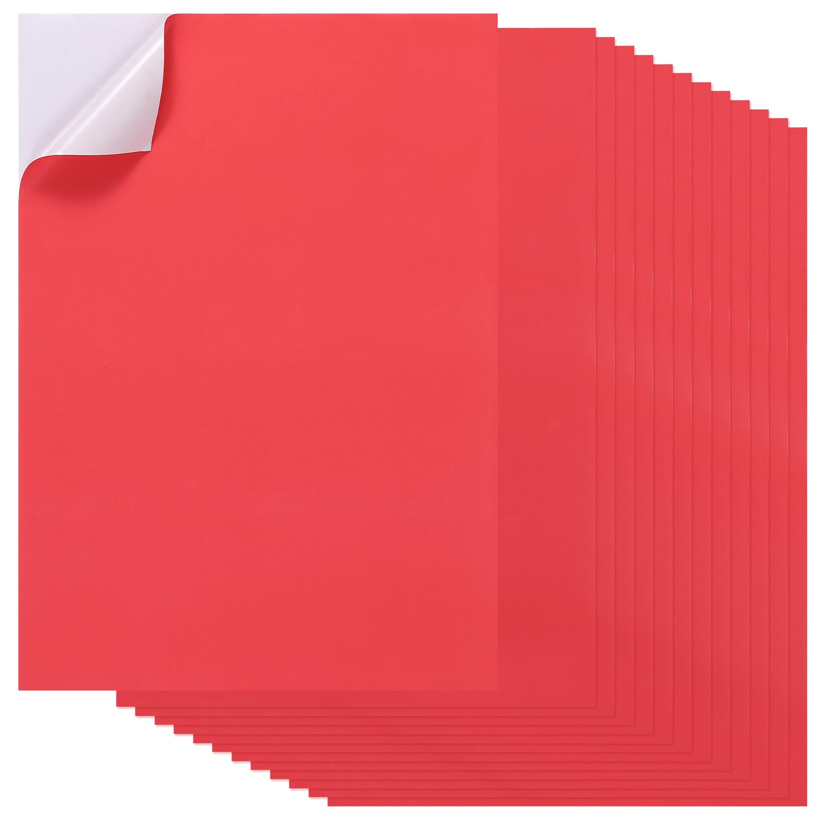 PATIKIL 20Pcs Full Sheet Label Sticker Paper, A4 Shipping Labels Matte Colored Adhesive Printable Sticker Paper for Inkjet Laser Printer Printing, Red