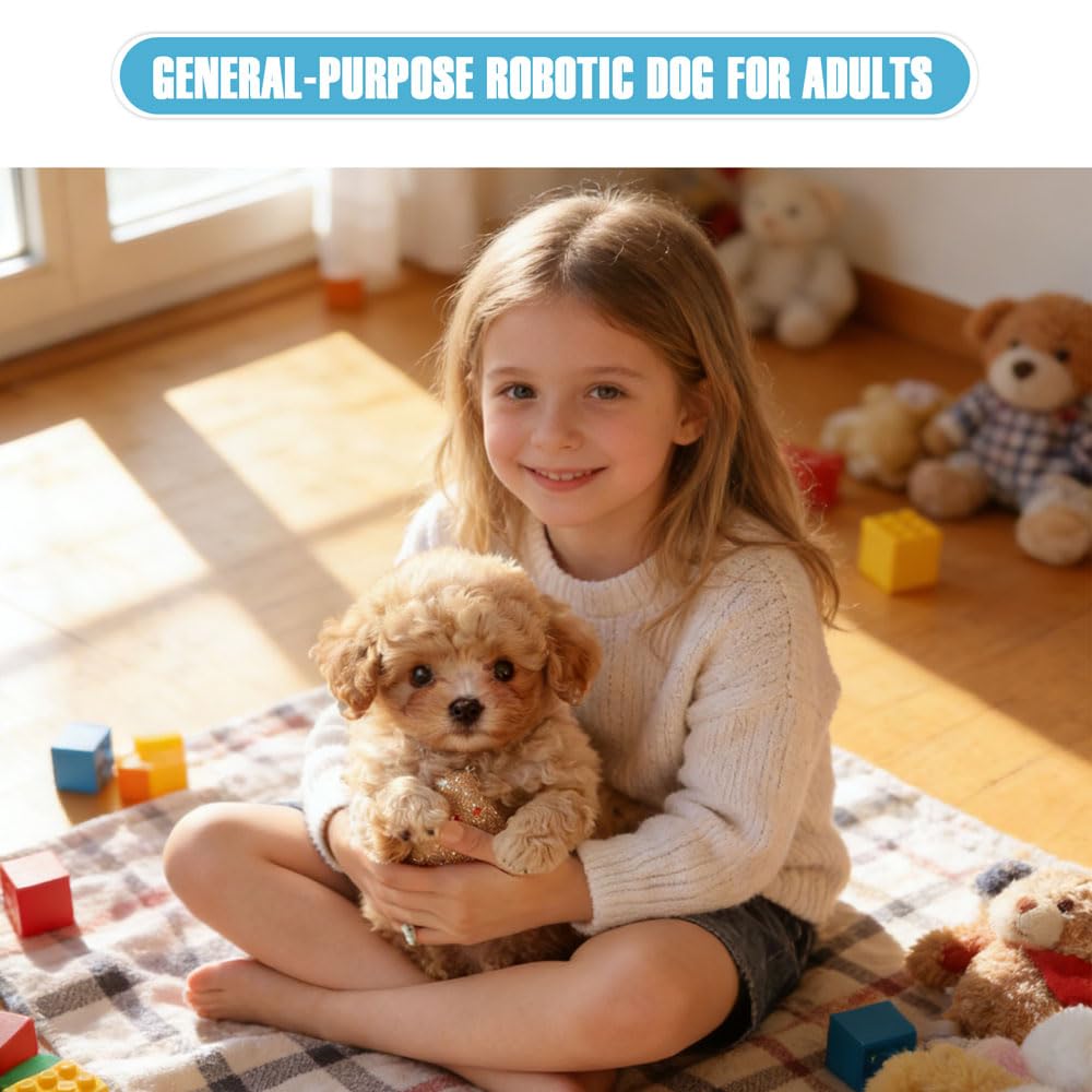Nouveau Chien Robotisé pour Adultes 2025, Mes Chiot Robotiques Réaliste, Marche, Aboie, Remue La Queue, Chien Qui Marche Et Aboie pour Adultes et Enfants