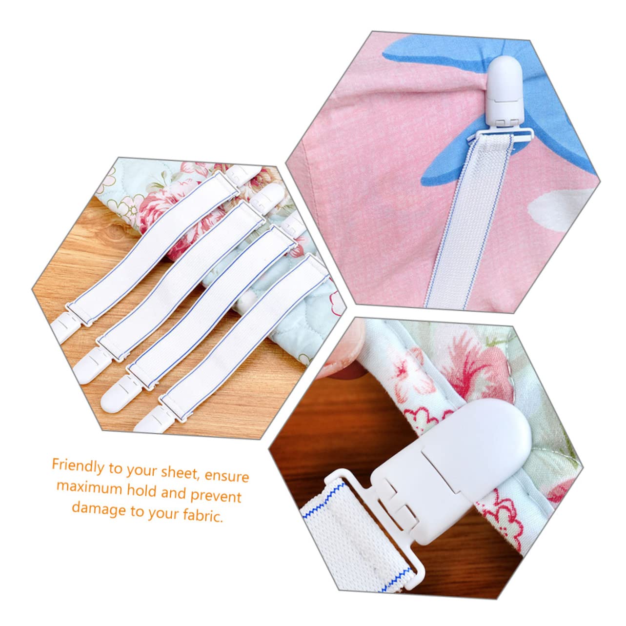 12Pcs Bed Sheet Clip Straps Multi Function Mattress Sheet Holders for Fitted Flat Blankets Comforters Prevents Slippage Easy to Use for All