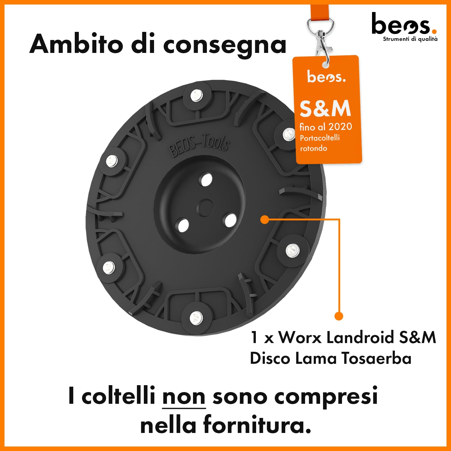 Disco lama beos per tosaerba robotizzato a 6 lame - Disco lama rinforzato in fibra - Disco di rotazione per 6 lame per Worx Landroid S&M (fino al 2020), Landxcape, Kress e Einhell.