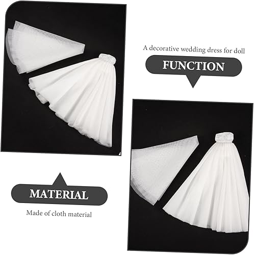 Miniatura 3 de OFFSCH Vestido de novia para muñeca, velo de boda, vestido de muñeca pequeña, vestido de princesa, vestido con velo, disfraces de reina, disfraz de